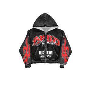 Wholesale Custom Acid Wash <b>Screen</b> Printed Winter Street Wear Tracksuit Mens 2-Piece Sets 100% Cotton Heavyweight Breathable - Product Image 4