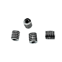 Chakralume Perles d'espacement cylindriques à pois en argent sterling 925 plaqué oxydé, style vintage, pour la fabrication de bijoux, lot