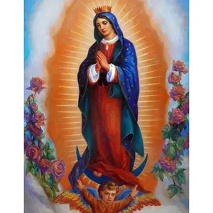 Virgen María Acento cristiano Azulejo de cerámica Mural Nuestra Señora de Guadalupe Murales de pared Backsplash - Product Image 1
