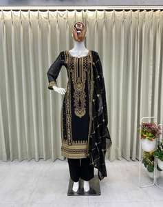 TOP DE CRÉATEUR AVEC BRODERIE SEQUENCE TRAVAIL AVEC PANTALON ET DUPATTA - Product Image 1