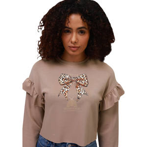 Crewneck <b>Lightweight</b> Sports Pullover Custom Logo <b>Womens</b> Workout Cropped <b>Sweatshirt</b> 100% Cotton Breathable Winter - Product Image 5