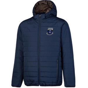 Chaqueta acolchada de plumón negra con estampado personalizado de alta calidad para invierno, a prueba de viento, calentada, talla XL, cuello con capucha, tela brillante de invierno OEM - Product Image 5