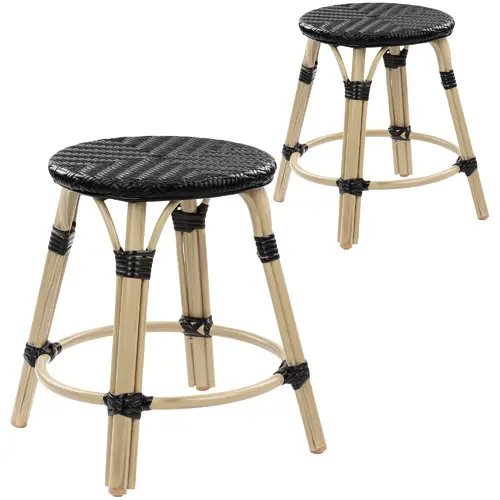 Tamborete de bambu luxuoso e elegante para assento, banco lateral de tamanho personalizado, tamborete de vime de alta qualidade a preço acessível