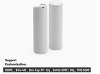 Impression de logo personnalisé, vente en gros de flacons en HDPE pour lotion, bouteilles blanches avec bouchon à rabat, 100 ml, 150 ml, 200 ml, 250 ml, 300 ml