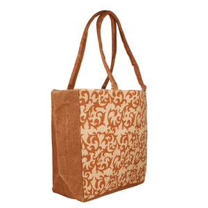 Sac fourre-tout en toile de jute écologique imprimé sur mesure en gros-Logos de toile de jute uni de couleur naturelle de grande taille - Product Image 5