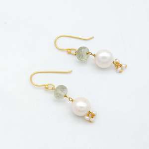 Style bohème femmes plaqué or en acier inoxydable laiton diamant boucles d'oreilles créoles bijoux en pierres précieuses fines pour cadeau - Product Image 3