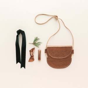 Monedero de Cuero Color Bronce para Niños, Accesorio Infantil - Product Image 3