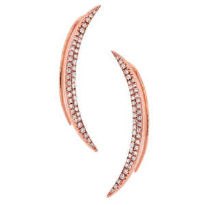 14k Rose Gold 0.28ct Diamond Ear Crawler Chandelier Earrings <b>Fashion</b> <b>Jewelry</b> - Product Image 1