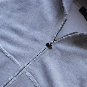 Sudadera con capucha sólida personalizada de gran tamaño 100% algodón Zip up French Terry Hoodie Boxy Cropped Men Casual Hoodies Fabricante - Product Image 3