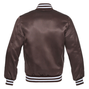 Universidad en blanco bordado seda a granel al por mayor personalizado para hombre Varsity béisbol bombardero chaqueta de satén - Product Image 4