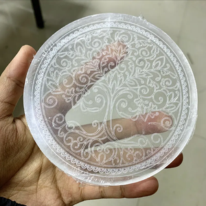 Placa de selenita grabada con fases de la luna Placa de carga de selenita de alta calidad al por mayor Natural a granel de gran oferta de la mejor calidad - Product Image 4