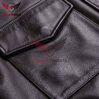Chaqueta Bomber clásica de cuero genuino 100%, abrigo de cuero Natural Vintage de piel de vaca de talla grande, prendas de vestir de vuelo de piloto de motocicleta para hombre