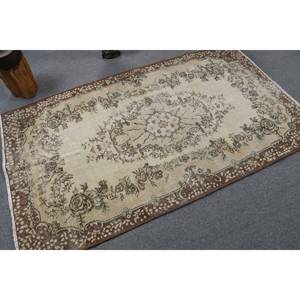 พรมขนสัตว์6.7ft สีเบจสีน้ำตาลคลาสสิกขนาด3.9 x แบบตุรกีดีไซน์แบบเย็บปะติดสำหรับทางเข้าห้องนั่งเล่นหรือห้องนอน - Product Image 2