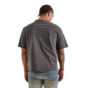 T-shirt pour homme en coton 100% lourd, style vintage décontracté, streetwear, délavé à l'acide, surdimensionné, vierge, imprimé, décoré de strass - Product Image 3