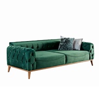Sofá Chesterfield Tradicional Reclinable, Convertible, Extensible, con Sistema de Botones, Tapizado en Tela de Lujo para Sala de Estar