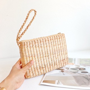 Boho กระเป๋าคลัทช์ฟางเก๋ไก๋กระเป๋าถือผู้หญิงเป็นมิตรกับสิ่งแวดล้อมกระเป๋าถือธรรมชาติพร้อมโลโก้ที่กำหนดเอง