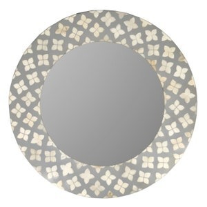 Marco de espejo de pared de resina y hueso redondo hecho a mano de alta calidad Marco de espejo de hueso decorativo precio al por mayor faizacraft - Product Image 3