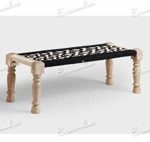 Premium Quality Eco-Friendly Wooden Ottoman <b>Stool</b> Farmhouse Modern Design Space Saving Apartment Use Bone Inlay Console - Product Image 6