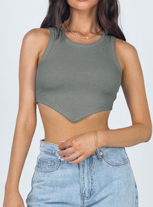 Camiseta sin Mangas Ajustada de Manga Corta para Mujer, Logotipo Frontal Personalizado, Ecológica, de Secado Rápido, Transpirable, de Poliéster/Algodón - Product Image 2