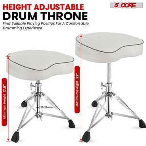 5 Core Drum Throne 4 <b>Padded</b> Guitar <b>Stool</b> Drummer Chair Adjustable Seat - Product Image 4