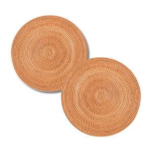 แผ่นรองจานหวายทรงกลมธรรมชาติทนทานความร้อนเป็นมิตรกับสิ่งแวดล้อมโต๊ะรับประทานอาหารสำหรับงานแต่งงาน - Product Image 1