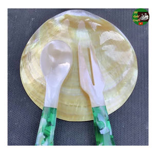 Assiette en nacre pour savon et décoration intérieure, cuillère artisanale incluse, assiette en nacre pour tableaux de présentation de luxe - Product Image 2