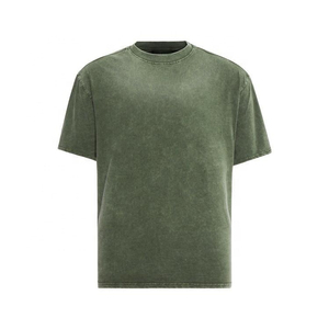 2025 Summer Men's High Quality Breathable <b>Acid</b> Wash Vintage T-Shirt Plain <b>Drop</b> Shoulder Oversize 100% Cotton Plus Size - Product Image 5