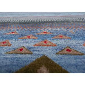 Tapis en laine et soie de bambou noué à la main à motif géométrique bleu Freedom Manchaha pour la décoration de la maison et du salon - Les-8195 - Product Image 3