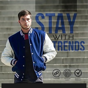 OEM Custom Embroidery Worsted <b>Patch</b> Polyester Men College Varsity Letterman Winter <b>Jacket</b> Breathable Thick Stand Collar Front - Product Image 6