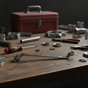 ประแจเหลี่ยมคู่โครเมียมแบบโค้งลึกพร้อมกุญแจ - Product Image 3