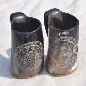 Vente en gros de tasse à corne à boire Viking de style naturel de qualité supérieure Technique finie et polie à la main pour la bière et l'eau à usage personnalisé - Product Image 3