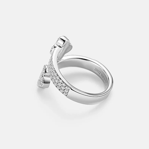 Anillo de Lujo con Moissanita de 0.5 Quilates, DEF, Plata 925, Engaste de Puntas, Grabado Personalizado - Product Image 4