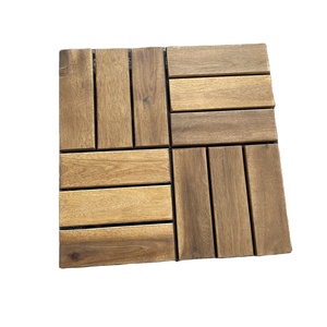 Dalles de terrasse en bois d'acacia contemporaines antidérapantes et imperméables pour l'extérieur, planches à emboîtement - Product Image 2