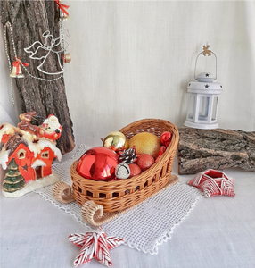 โบโฮวินเทจเลื่อนสูงประดับคริสต์มาสฤดูหนาวหวายธรรมชาติเครื่องประดับตกแต่งคริสต์มาสวันหยุด - Product Image 5