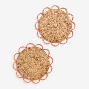 Napperon en jacinthe d'eau tissé à la main tapis de Table naturel rond tapis de salle à manger écologique pour Table à manger cuisine et décoration de la maison - Product Image 1