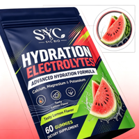 OEM ODM Elektrolyt Hydratatie Gummies, Calcium Magnesium Kalium Mengsel, 60 Stuks, Dagelijkse Ondersteuning Groothandel