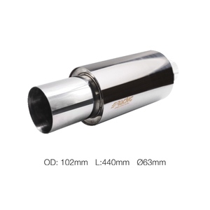 Silenciador redondo de 63 mm de diámetro interior, recto, de acero inoxidable - Product Image 1