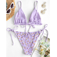 Hoogwaardige op maat bedrukte, milieuvriendelijke, snel drogende, sexy bikini bh en slip set, dames strandkleding, lage taille, nieuw ontwerp 2025