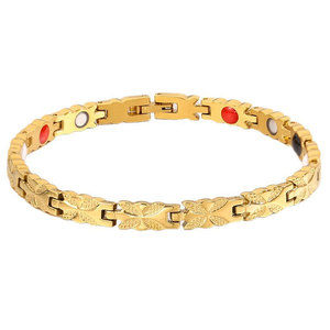 Waterproof Anti Tarnished Stainless Steel Fashion <b>Bracelet</b> & <b>Bangle</b> 14K 18K Gold Plated Magnetic Gold Nugget <b>Bracelet</b> For Women - Product Image 6