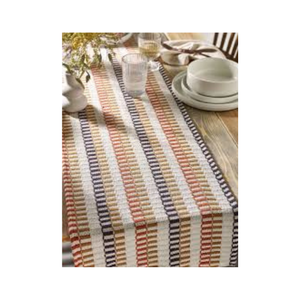 Zero Waste Dining Upgrade 100% Cotton Embroidered Blue Leaves Jacquard Table <b>Runner</b> 200 GSM 96 Inch India ISO Certified DHL - Product Image 2