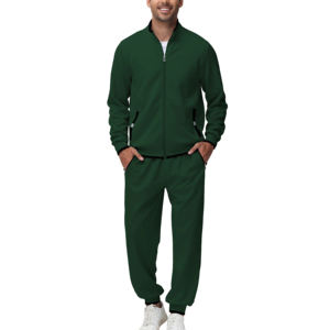 Survêtements décontractés en polyester zippés pour hommes Deux pièces veste et pantalon de survêtement Jogger Sets Athletic Wear Print Men Tracksuit Set - Product Image 1