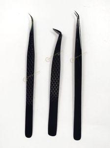 แหนบขนตาสแตนเลสคุณภาพสูงมีด้ามจับเพชรปริมาณและแยกสีดำโลโก้ตามสั่ง - Product Image 5