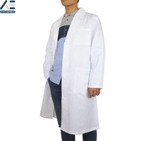 Blouse de médecin blanche, blouse de laboratoire médicale, logo personnalisé, douce, respirante, blouse de laboratoire médicale, coton polyester de haute qualité