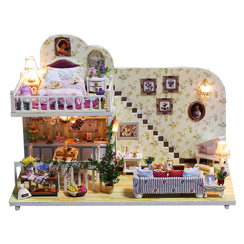 2022 New Products Brand Doll House Toy Kids Furniture Happy Family Amsterdam in the village