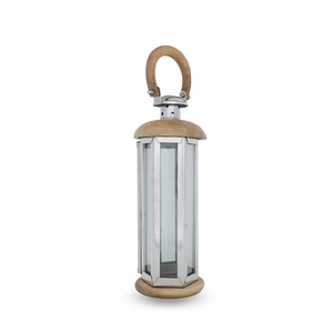 New Arrival Customized <b>Wooden</b> <b>Lantern</b> in Natural Wood Color with Glass & Top Metal - Product Image 6
