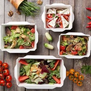Best quality OSQ OpSalad 450 Kraft Paper Food Lunch Versatile Container Takeaway Custom Logo Salad Bowl with Transparent lid - Product Image 1
