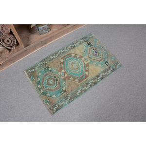 Alfombra Turca Vintage de 1.6x2.6 pies, Alfombra Pequeña, Alfombra de Lana Azul - Product Image 5