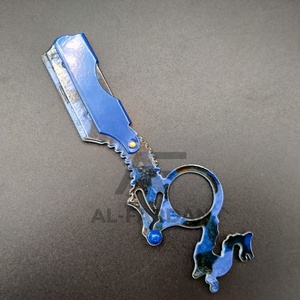 Wholesale High Quality Changeable Blade Barber Stainless Steel Double <b>Ring</b> Replaceable Blade Barber Finger Razor - Product Image 3