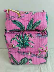 Set of 3 Cotton Quilted <b>Makeup</b> <b>Bags</b> with Animal Print Zipper Closure-Lightweight <b>Travel</b> & Cosmetic Organizer - Product Image 6