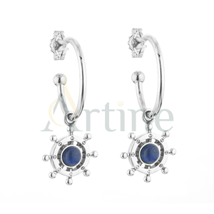 Pendientes de aro geométricos chapados en plata de ley 925 con diamantes cultivados en laboratorio para mujer, joyería de moda - Product Image 1